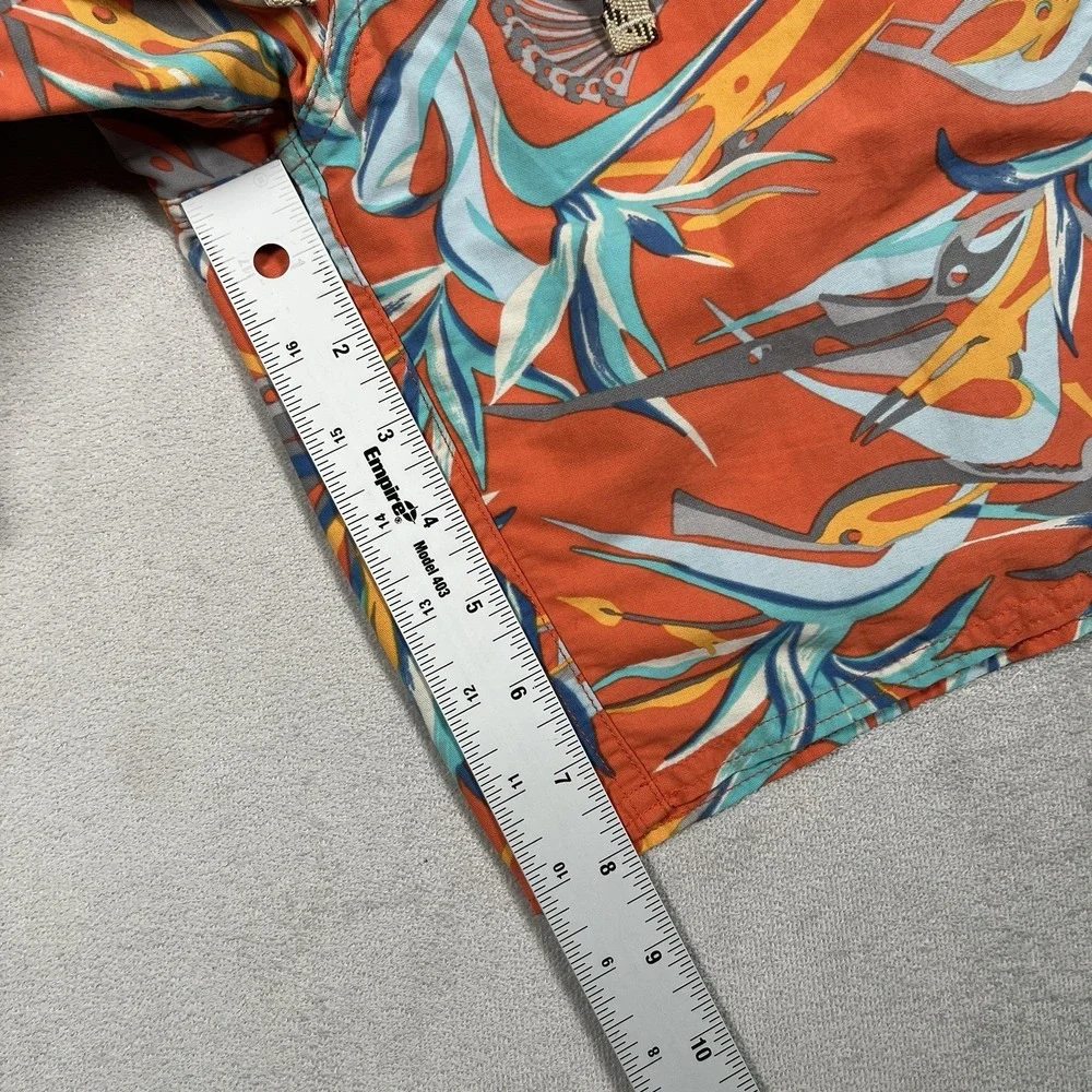 Patagonia Mens 29 Wavefarer Board Shorts Floral Bird Paradise Swim Trunks Orange